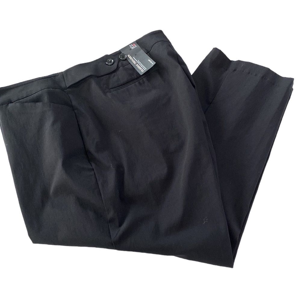 Lane Bryant Classic Black Crop Trouser Right Fit Tech Wide Leg High Rise Stretch